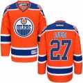 Mens Reebok Edmonton Oilers #27 Milan Lucic Premier Orange Third NHL Jersey