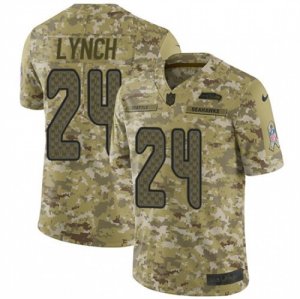 Mens Nike Seattle Seahawks #24 Marshawn Lynch Limited Camo 2018 Salute to Service NFL Jersey