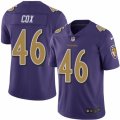 Mens Nike Baltimore Ravens #46 Morgan Cox Limited Purple Rush NFL Jersey