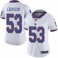 Women's Nike New York Giants #53 Harry Carson Limited White Rush NFL Jersey