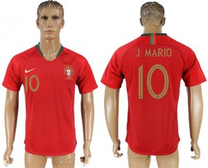 Portugal 10 J. MARIO Home 2018 FIFA World Cup Thailand Soccer Jersey