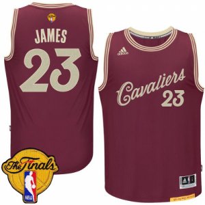 Youth Adidas Cleveland Cavaliers #23 LeBron James Swingman Red 2015-16 Christmas Day 2016 The Finals Patch NBA Jersey