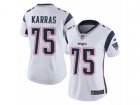 Women Nike New England Patriots #75 Ted Karras Vapor Untouchable Limited White NFL Jersey