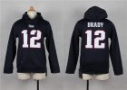 Nike Youth England Patriots #12 Tom Brady blue jerseys(Pullover Hoodie)