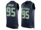 Mens Nike Seattle Seahawks #95 Dion Jordan Limited Steel Blue Player Name & Number Tank Top NFL Jersey