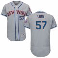 Mens Majestic New York Mets #57 Kevin Long Grey Flexbase Authentic Collection MLB Jersey