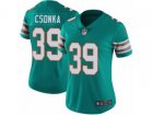 Women Nike Miami Dolphins #39 Larry Csonka Vapor Untouchable Limited Aqua Green Alternate NFL Jersey