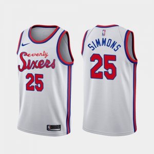76ers #25 Ben Simmons White Nike Swingman Jersey