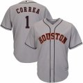 Astros #1 Carlos Correa Gray Cool Base Jersey