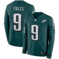 Nike Eagles #9 Nick Foles Green Therma Long Sleeve Jersey