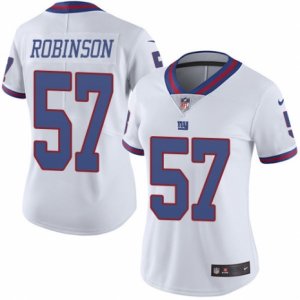 Women\'s Nike New York Giants #57 Keenan Robinson Limited White Rush NFL Jersey