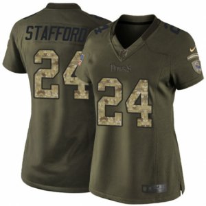 Women\'s Nike Tennessee Titans #24 Daimion Stafford Limited Green Salute to Service NFL Jersey