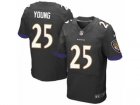 Mens Nike Baltimore Ravens #25 Tavon Young Elite Black Alternate NFL Jersey