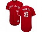 Mens Majestic Toronto Blue Jays #8 Kendrys Morales Red Flexbase Authentic Collection Canada Day MLB Jersey