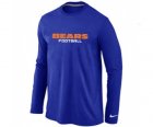Nike Chicago Bears Authentic font Long Sleeve T-Shirt blue