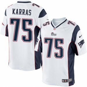 Mens Nike New England Patriots #75 Ted Karras Limited White NFL Jersey