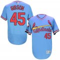 St. Louis Cardinals #45 Bob Gibson Light Blue Cooperstown Flexbase Jersey