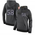 NFL Women's Nike Carolina Panthers #58 Thomas Davis Sr Stitched Black Anthracite Salute to Service Player Performance Hoodie