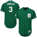 Men's Majestic Detroit Tigers #3 Ian Kinsler Green Celtic Flexbase Authentic Collection MLB Jersey