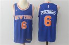 Knicks #6 Kristaps Porzingis Blue Nike Jersey