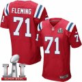 Mens Nike New England Patriots #71 Cameron Fleming Elite Red Alternate Super Bowl LI 51 NFL Jersey