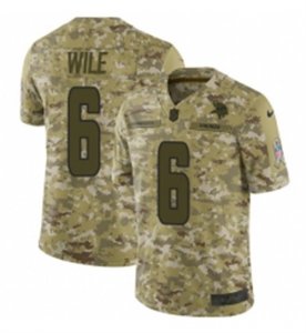 Mens Nike Minnesota Vikings #6 Matt Wile Limited Camo 2018 Salute to Service NFL Jersey