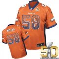 Nike Denver Broncos #58 Von Miller Orange Team Color Super Bowl 50 Men Stitched NFL Elite Drift Fashion Jersey