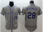 Colorado Rockies #28 Nolan Arenado Grey Flexbase Authentic Collection Stitched Baseball Jersey