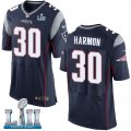 Mens Nike New England Patriots #30 Duron Harmon Navy 2018 Super Bowl LII Elite Jersey