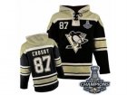 Mens Old Time Hockey Pittsburgh Penguins #87 Sidney Crosby Premier Black Sawyer Hooded Sweatshirt 2017 Stanley Cup Champions
