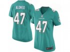 Women Nike Miami Dolphins #47 Kiko Alonso Game Aqua Green Team Color NFL Jersey