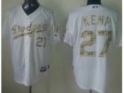 MLB Los Angeles Dodgers #27 Matt Kemp White Jerseys(Camo Number)