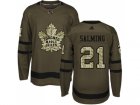 Adidas Toronto Maple Leafs #21 Borje Salming Green Salute to Service Stitched NHL Jersey