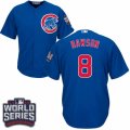 Youth Majestic Chicago Cubs #8 Andre Dawson Authentic Royal Blue Alternate 2016 World Series Bound Cool Base MLB Jersey