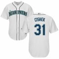 Mens Majestic Seattle Mariners #31 Steve Cishek Authentic White Home Cool Base MLB Jersey