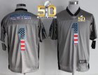 Nike Carolina Panthers #1 Cam Newton Grey Super Bowl 50 Men Stitched NFL Elite USA Flag Fashion Jersey
