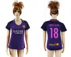 Womens Barcelona #18 Jordi Alba Away Soccer Club Jersey