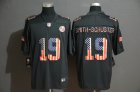 Nike Steelers #19 JuJu Smith-Schuster 2019 Black Salute To Service USA Flag Fashion Limited