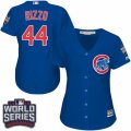 Women's Majestic Chicago Cubs #44 Anthony Rizzo Authentic Royal Blue Alternate 2016 World Series Bound Cool Base MLB Jersey