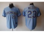 MLB Milwaukee Brewers #23 Rickie Weeks blue Jerseys