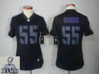 2013 Super Bowl XLVII Women NEW NFL Baltimore Ravens #55 Terrell Suggs Black Jerseys(Impact Limited)