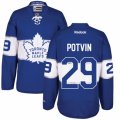 Mens Reebok Toronto Maple Leafs #29 Felix Potvin Authentic Royal Blue 2017 Centennial Classic NHL Jersey