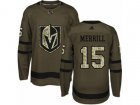 Youth Adidas Vegas Golden Knights #15 Jon Merrill Authentic Green Salute to Service NHL Jersey