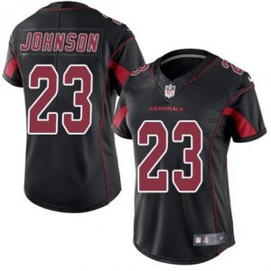 Womens Nike Arizona Cardinals #23 Chris Johnson Black Stitched NFL Limited Rush Jersey