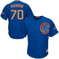 Chicago Cubs #70 Joe Maddon Blue World Series Champions Gold Program Cool Base Jersey