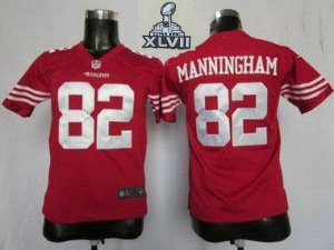 2013 Super Bowl XLVII Youth NEW NFL San Francisco 49ers 82 Mario Manningham Red Jerseys