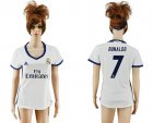 Womens Real Madrid #7 Ronaldo Home Soccer Club Jersey