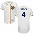 Men's Majestic San Diego Padres #4 Wil Myers White Flexbase Authentic Collection MLB Jersey