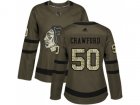 Women Adidas Chicago Blackhawks #50 Corey Crawford Green Salute to Service Stitched NHL Jersey