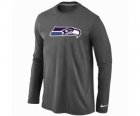 Nike Seattle Seahawks Logo Long Sleeve T-ShirtD.Grey